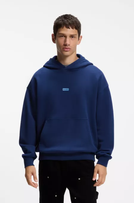 Cotton-terry loose-fit hoodie with logo details