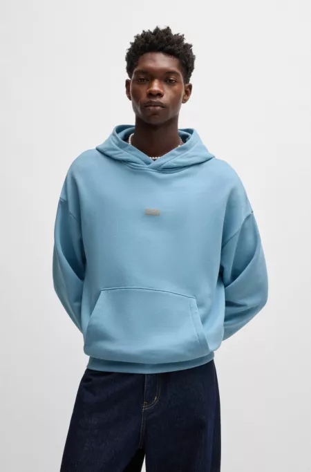 Cotton-terry loose-fit hoodie with logo details
