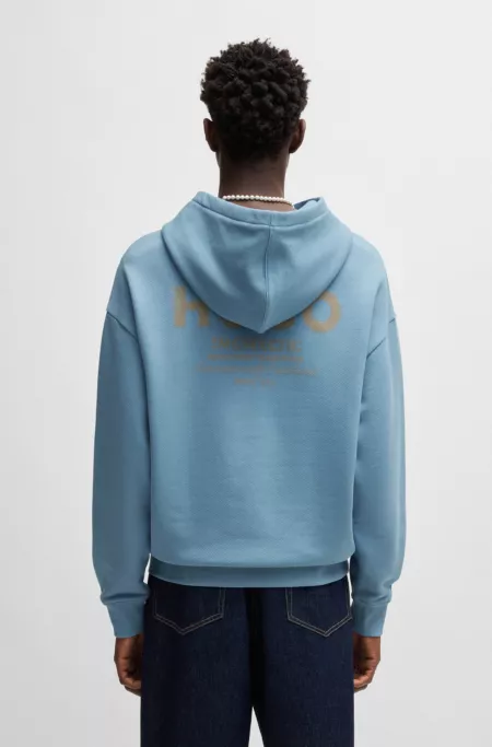 Cotton-terry loose-fit hoodie with logo details