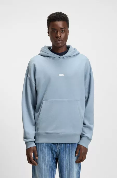 Cotton-terry loose-fit hoodie with logo details