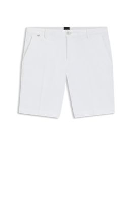 Slim-fit shorts in stretch cotton, White