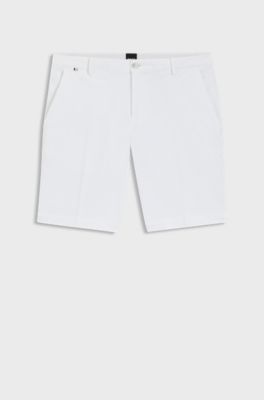 Slim-fit shorts in stretch cotton, White