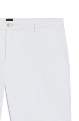 Slim-fit shorts in stretch cotton, White