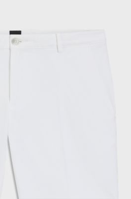 Slim-fit shorts in stretch cotton, White