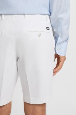 Slim-fit shorts in stretch cotton, White