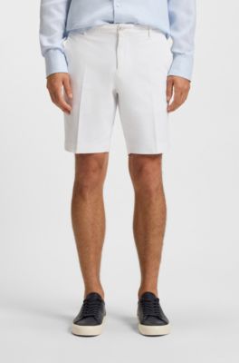 Slim-fit shorts in stretch cotton, White