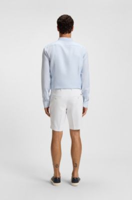 Slim-fit shorts in stretch cotton, White