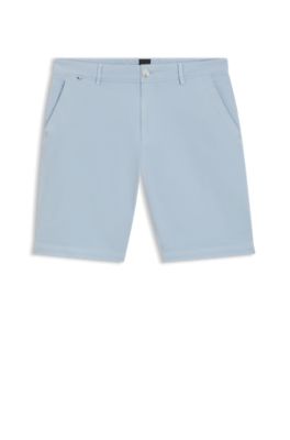 Slim-fit shorts in stretch cotton, Light Blue