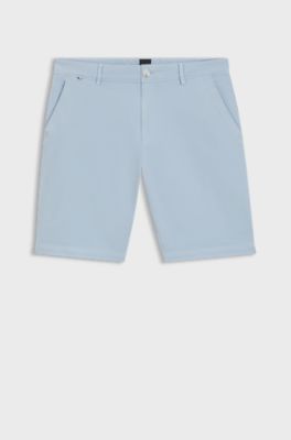 Slim-fit shorts in stretch cotton, Light Blue
