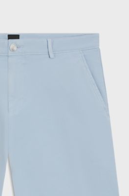 Slim-fit shorts in stretch cotton, Light Blue
