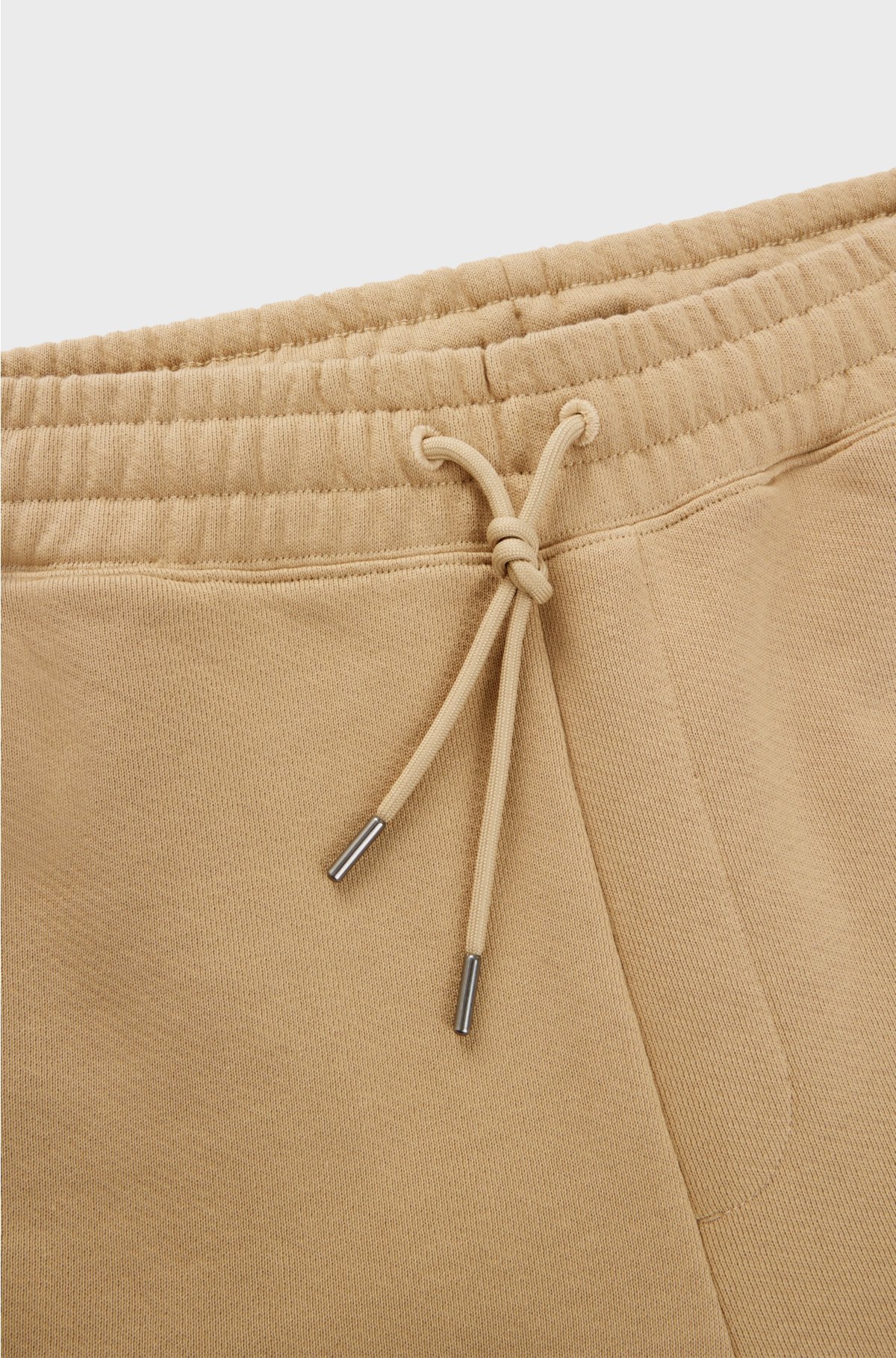 Cotton-terry shorts with new-season logo story, Beige
