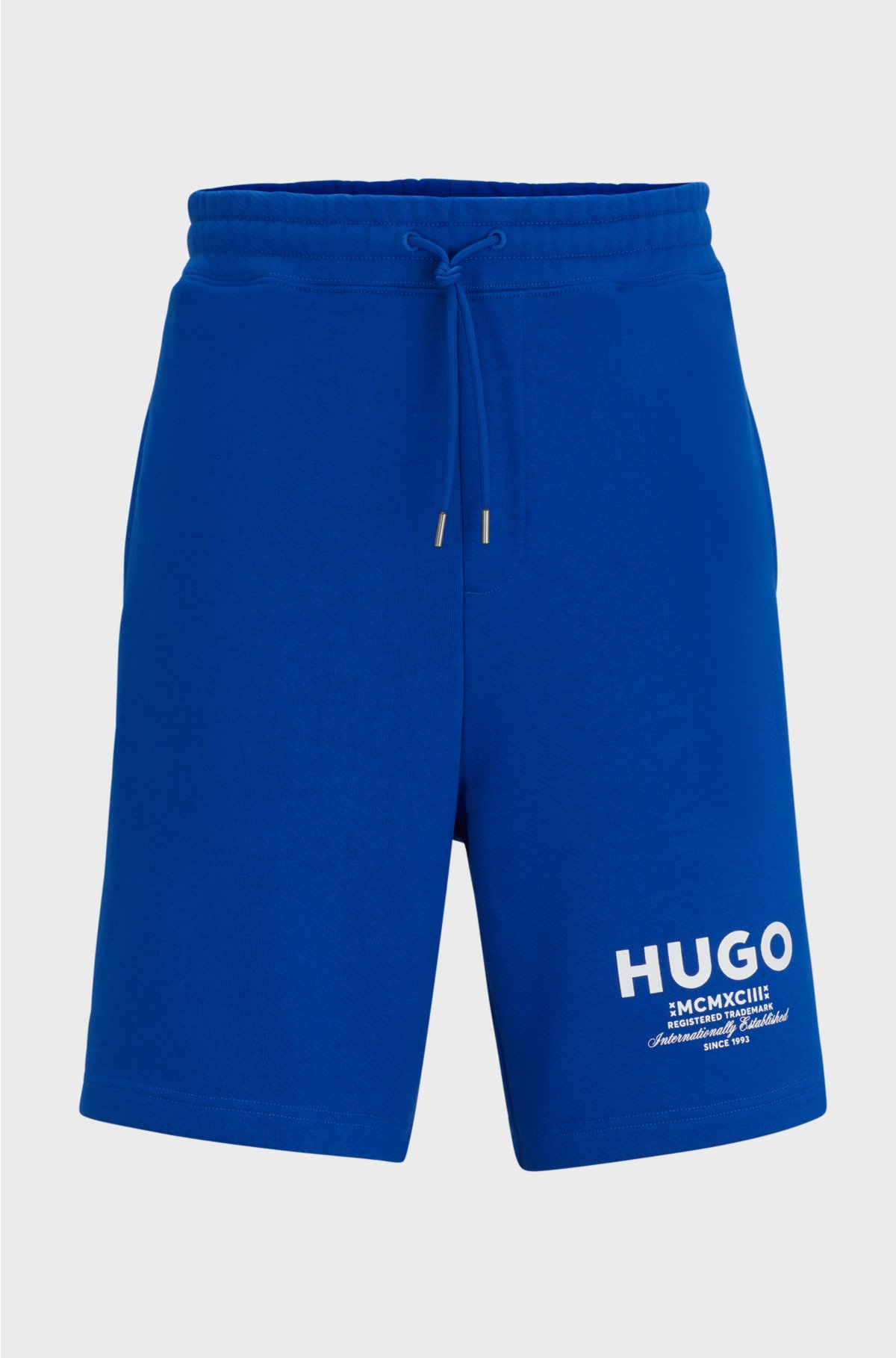 Cotton-terry shorts with new-season logo story, Blue