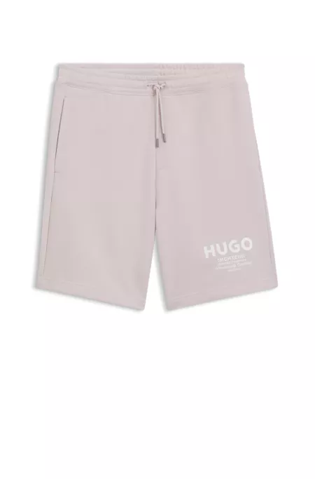 Loose-fit shorts in cotton terry with logo print