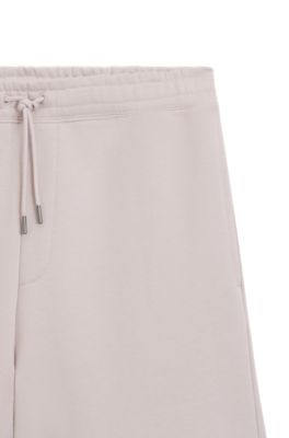 Loose-fit shorts in cotton terry with logo print, Light Purple