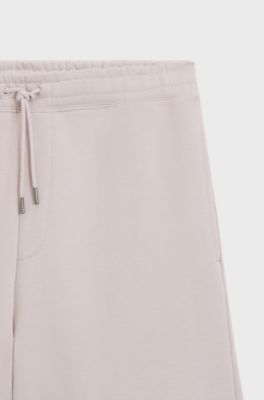 Bermuda in terry di cotone con vestibilit&agrave; comoda e logo stampato, Luce viola