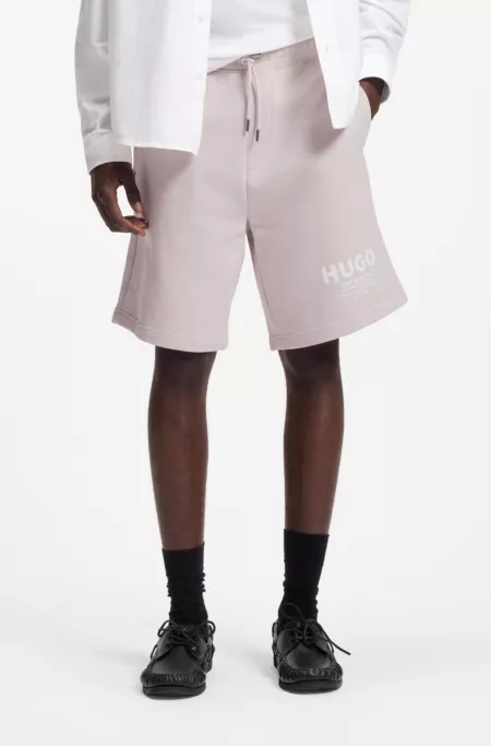 Loose-fit shorts in cotton terry with logo print