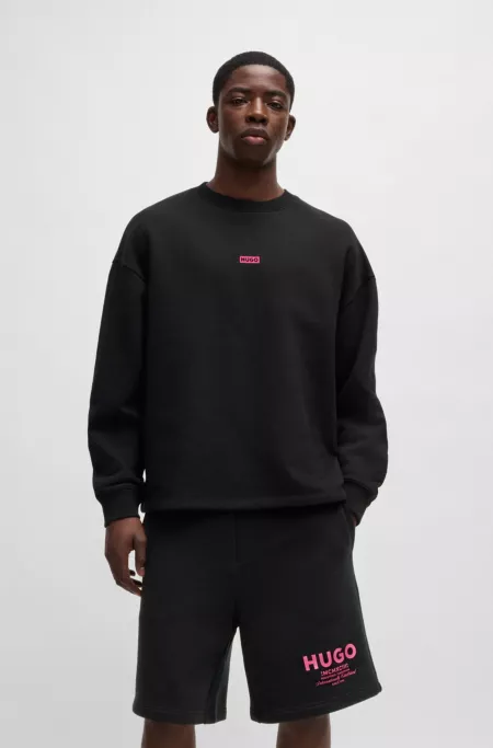 Cotton-terry sweatshirt with logo print
