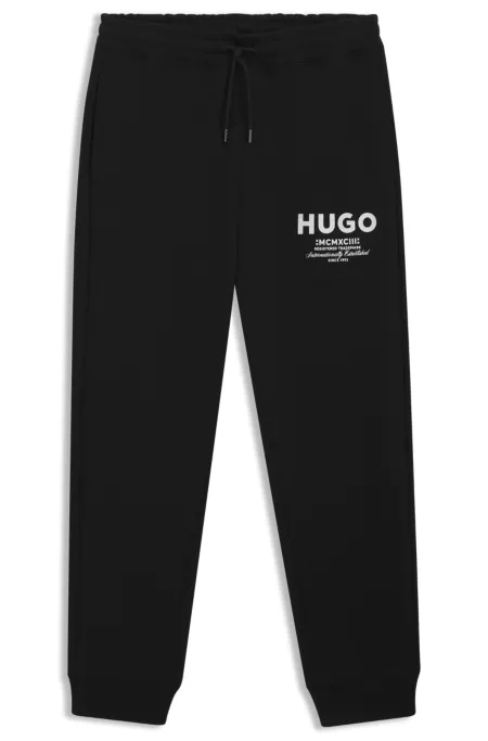 Cotton-terry tracksuit bottoms with logo print