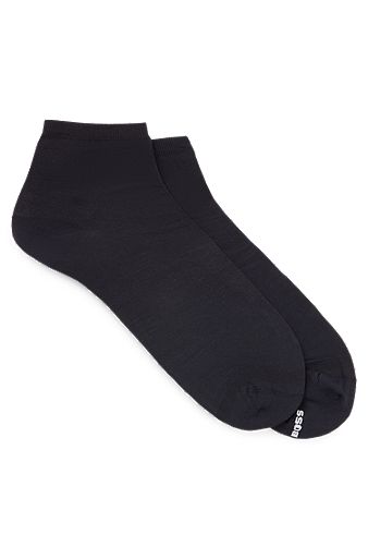 Two-pack of short-length socks in microfibre, Black