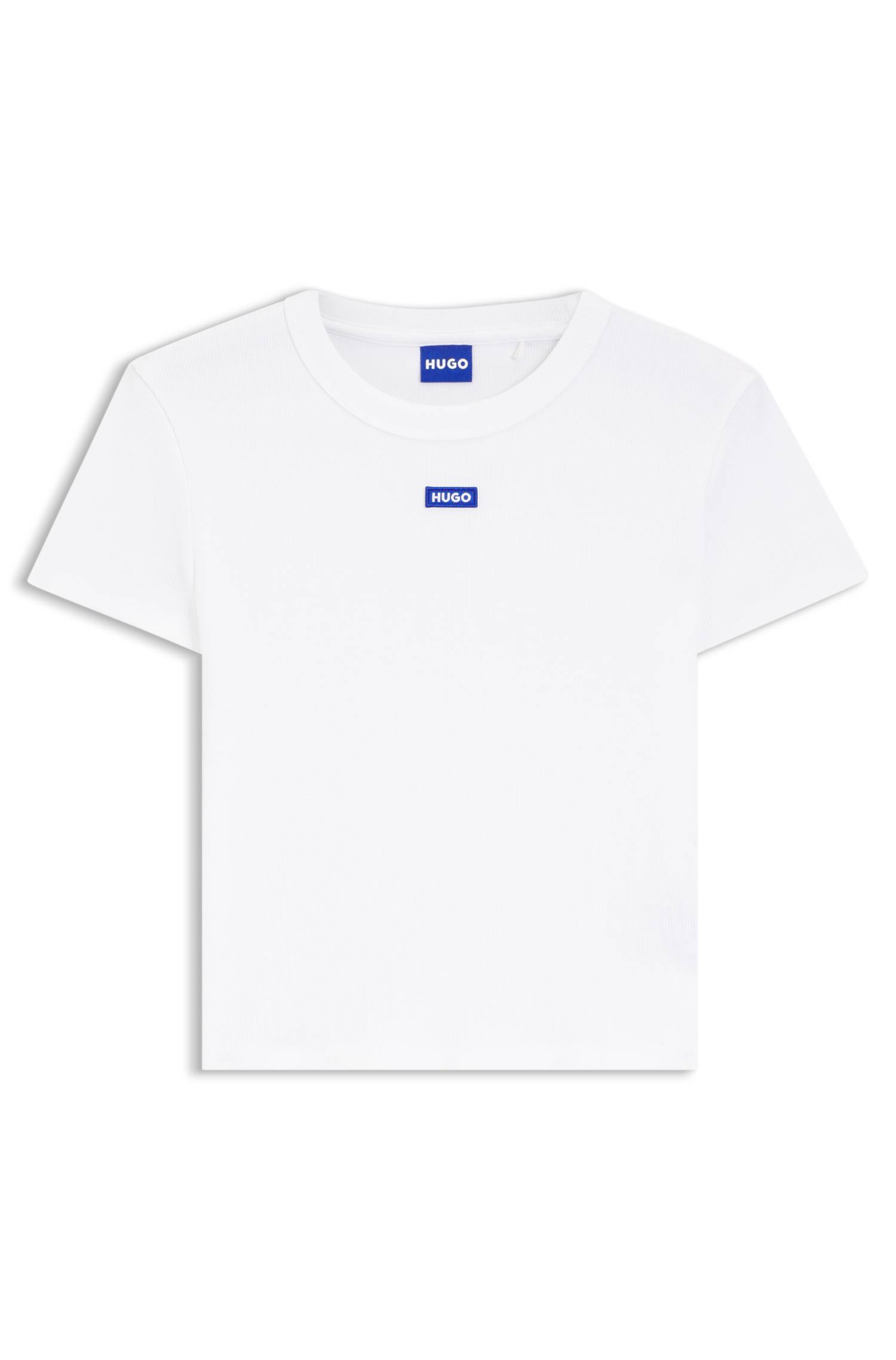Hugo Slim-fit cropped T-shirt in stretch cotton dam – bild 4