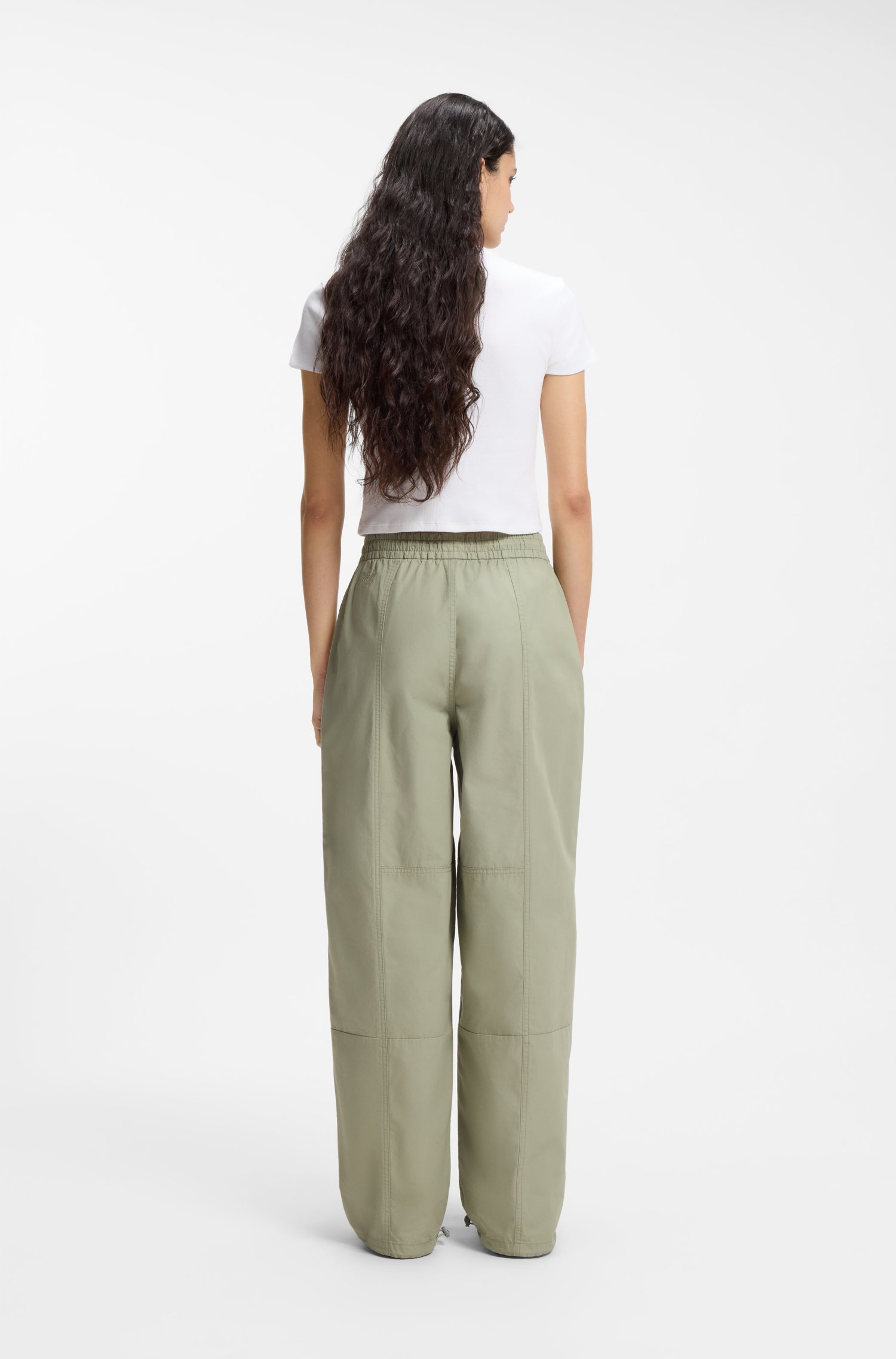 Hugo Slim-fit cropped T-shirt in stretch cotton dam – bild 2