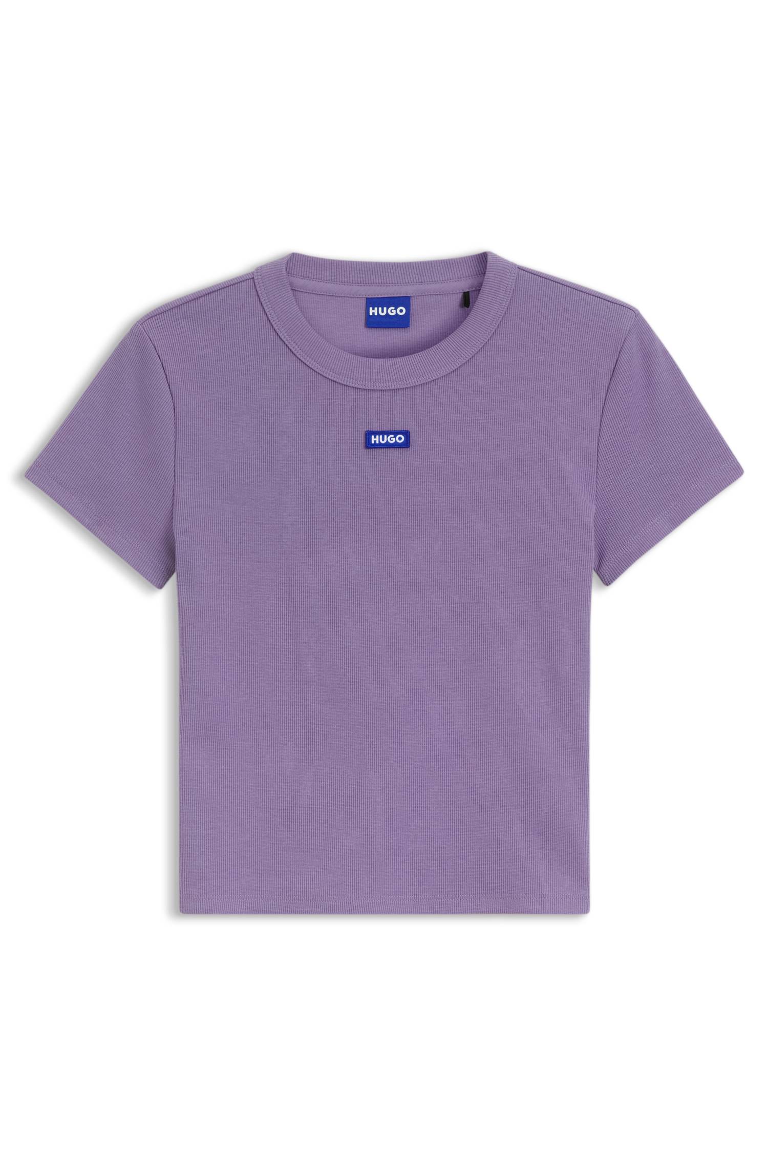 Hugo Slim-fit cropped T-shirt in stretch cotton dam – bild 4