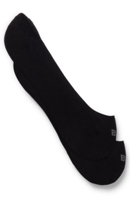 Two-pack of invisible socks with logo details, Black