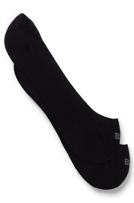 Lot de deux paires de chaussettes invisibles avec logos, Noir
