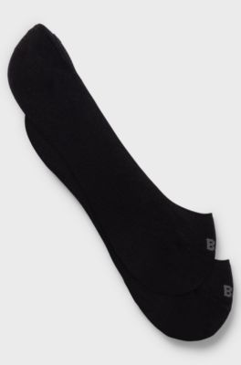 Two-pack of invisible socks with logo details, Black