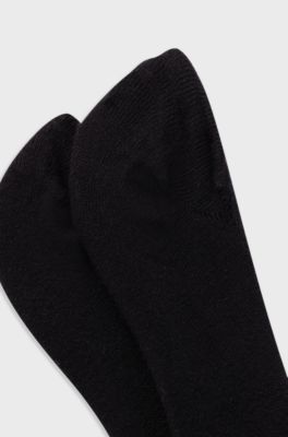 Two-pack of invisible socks with logo details, Black