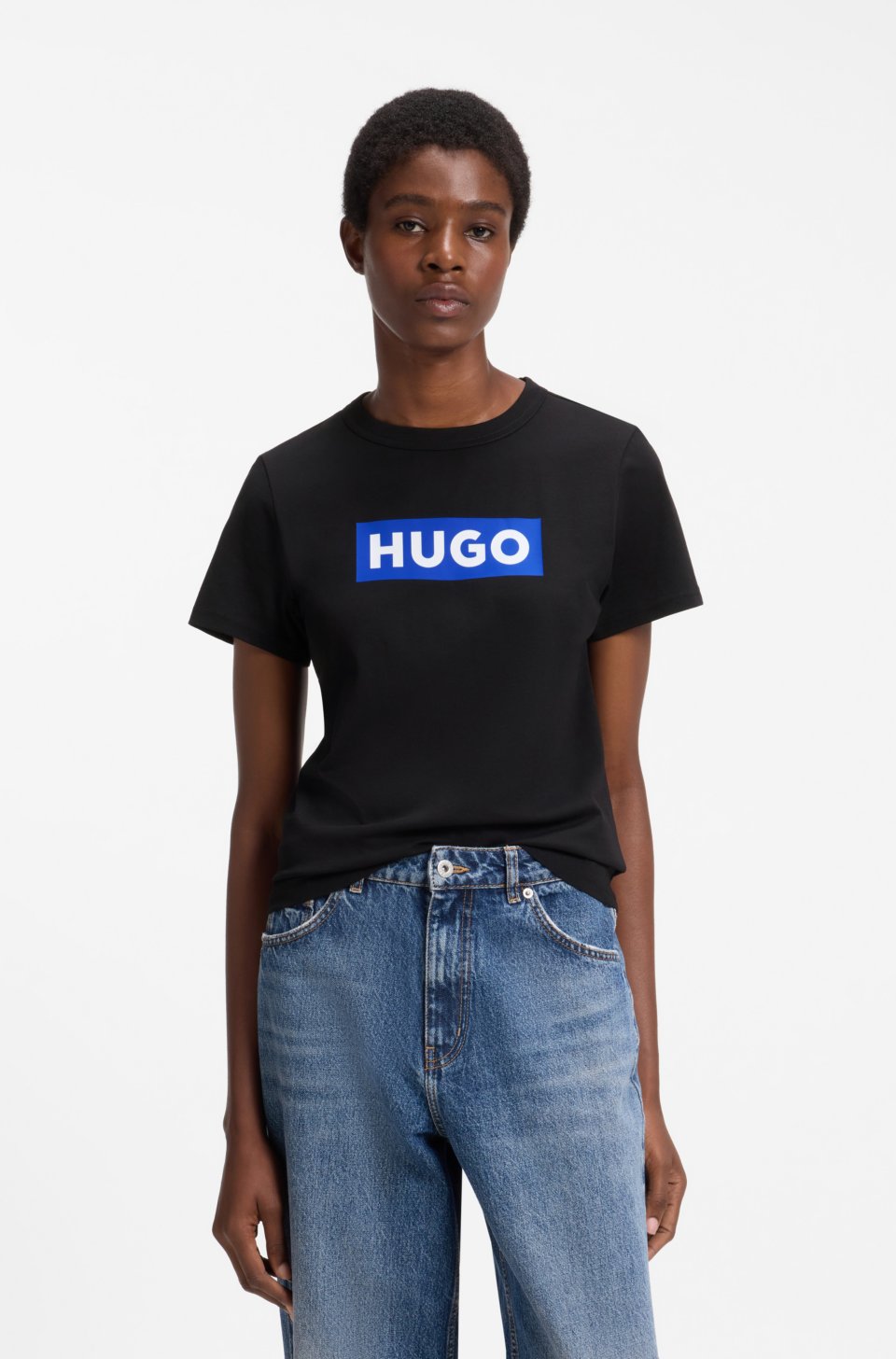 Slim-fit T-shirt in cotton with logo print