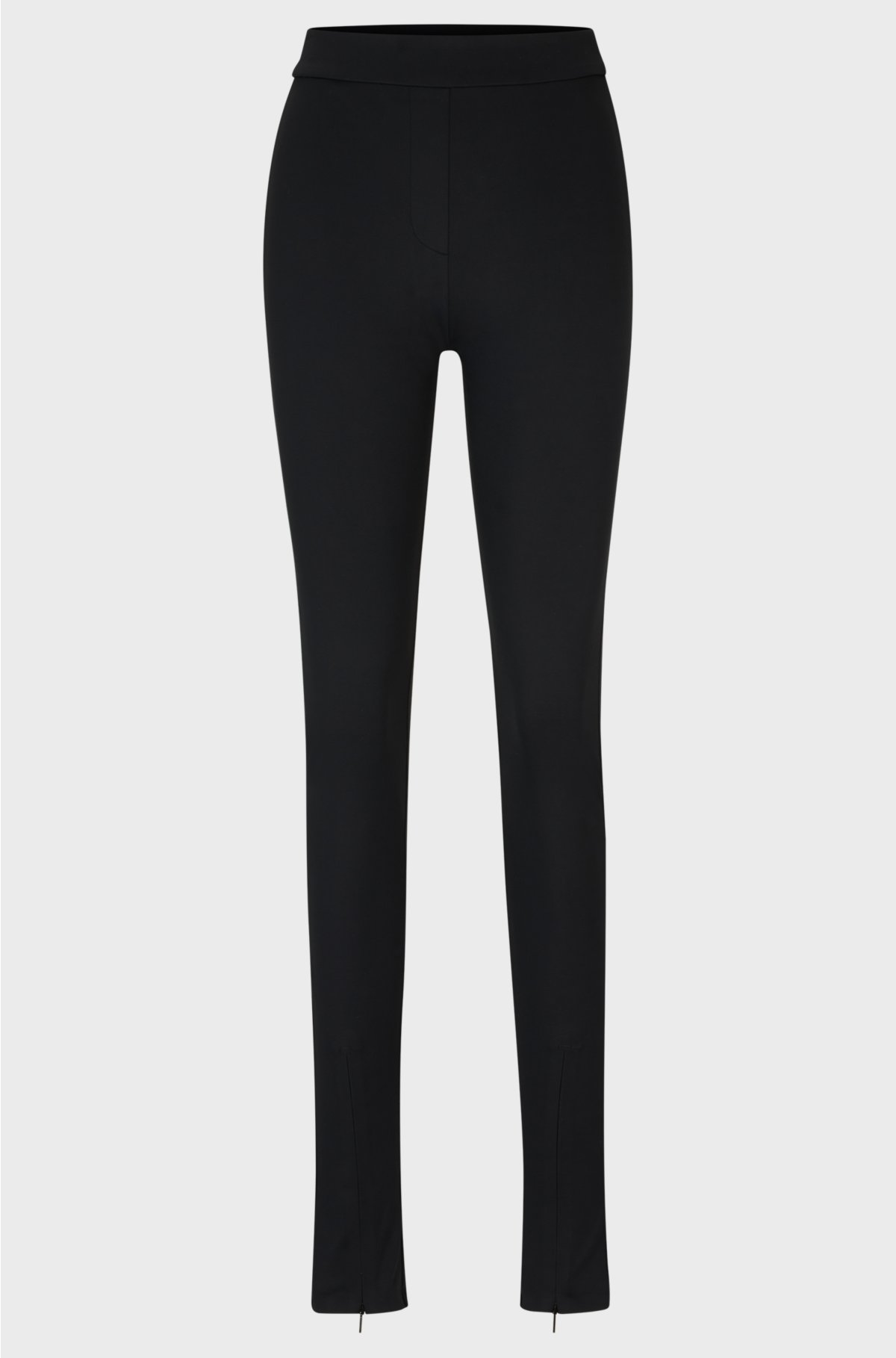NAOMI x BOSS leggings in stretch jersey with zip hems, Black