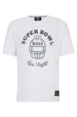BOSS - BOSS x NFL stretch-cotton T-shirt with printed artwork
