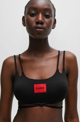 HUGO Structuredjersey bikini top with strap details