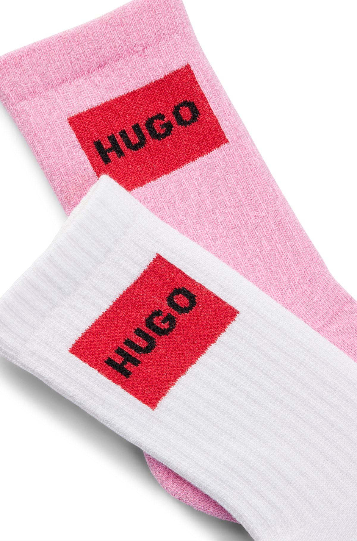 HUGO - Two-pack of short-length socks with red logo labels