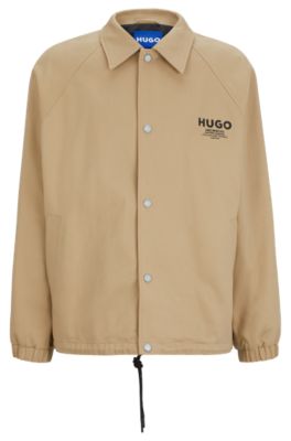 HUGO スリムフィット コーチジャケット ロゴプリント