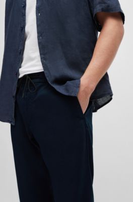 BOSS - Tapered-Fit Hose aus Leinen-Mix