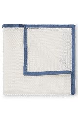 Knitted-jacquard pocket square in silk, Light Blue