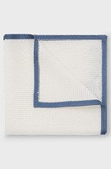 Knitted-jacquard pocket square in silk, Light Blue