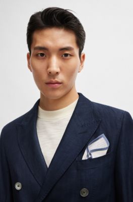 BOSS Knittedjacquard pocket square in silk