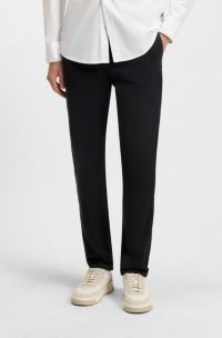 Chino Tapered en satin de coton stretch, Noir