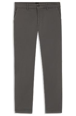 Tapered-fit trousers in stretch-cotton satin