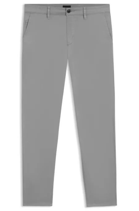 Tapered-fit chinos in stretch-cotton satin