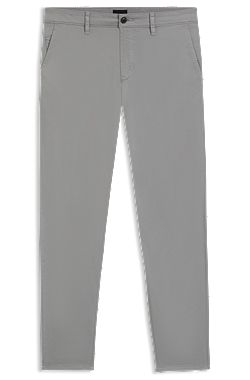 Tapered-fit trousers in stretch-cotton satin
