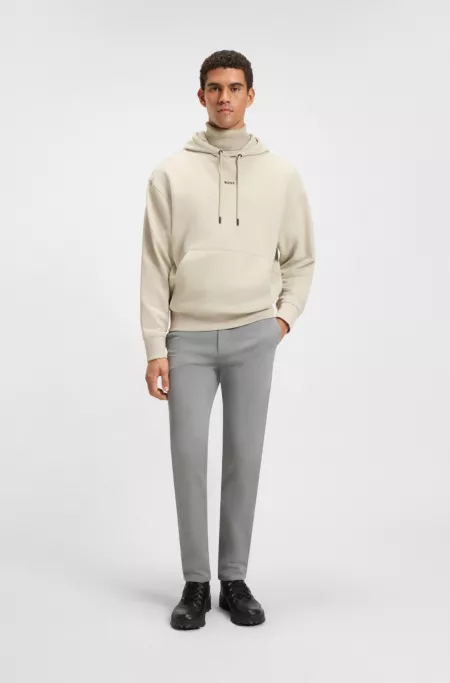 Tapered-fit chinos in stretch-cotton satin