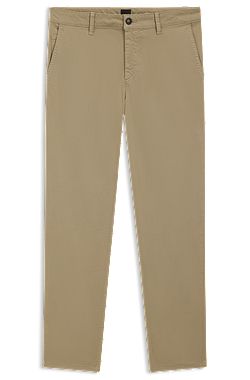 Tapered-fit chinos in stretch-cotton satin