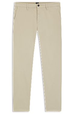 Tapered-fit trousers in stretch-cotton satin