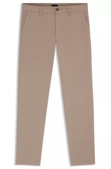 Tapered-fit chinos in stretch-cotton satin