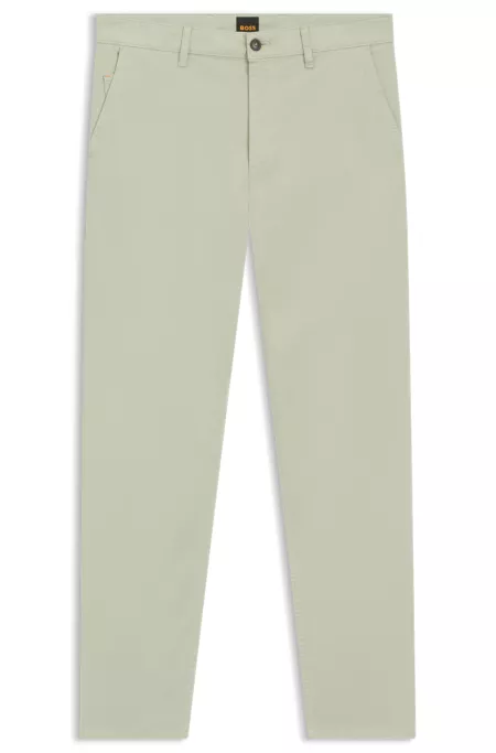 Chino coupe fuselée en satin de coton stretch
