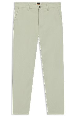 Tapered-fit trousers in stretch-cotton satin